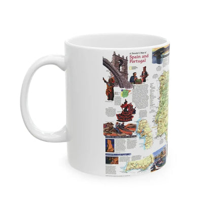 Spain and Portugal - A Traveller's Map (1998) (Map) White Coffee Mug - Go Mug Yourself