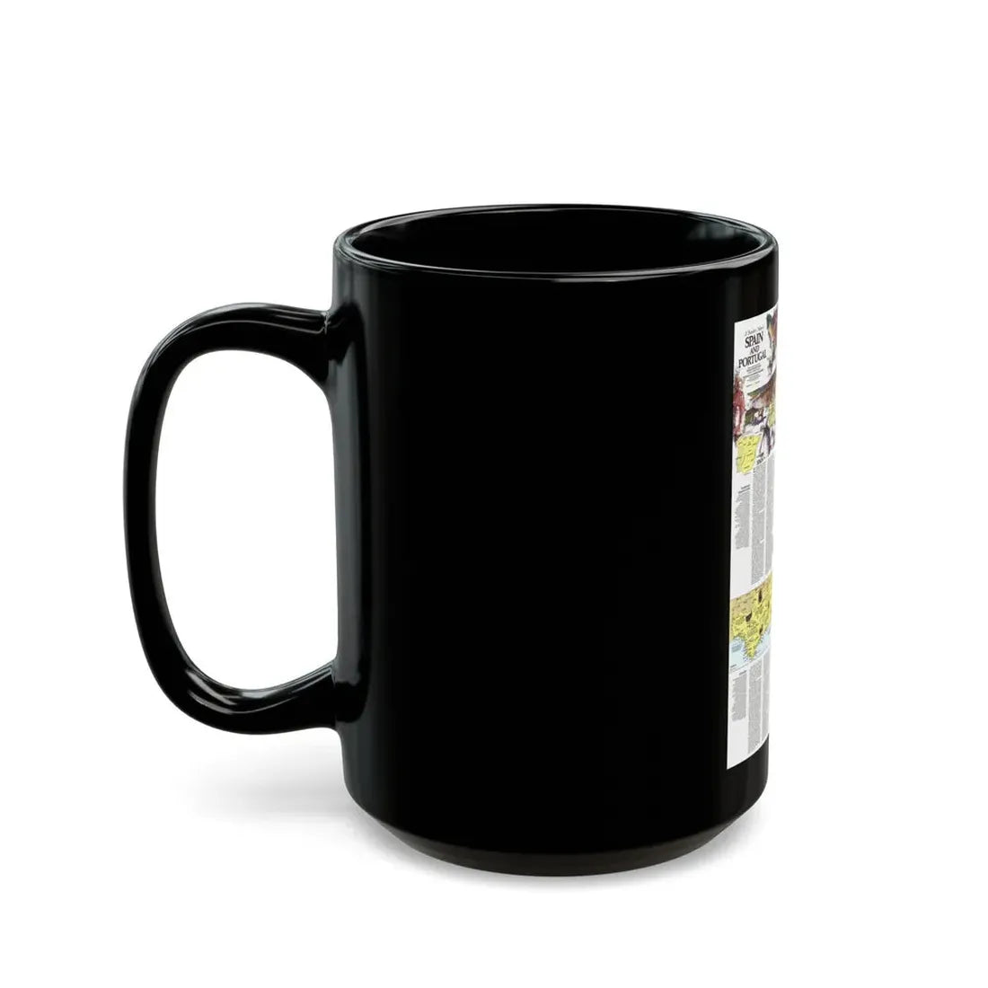 Spain and Portugal - A Traveller's Map 2 (1984) (Map) Black Coffee Mug - Go Mug Yourself