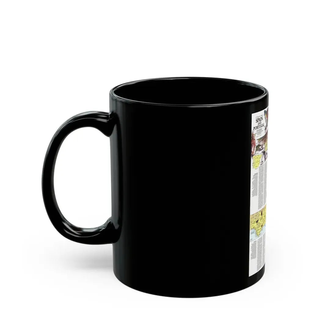 Spain and Portugal - A Traveller's Map 2 (1984) (Map) Black Coffee Mug - Go Mug Yourself