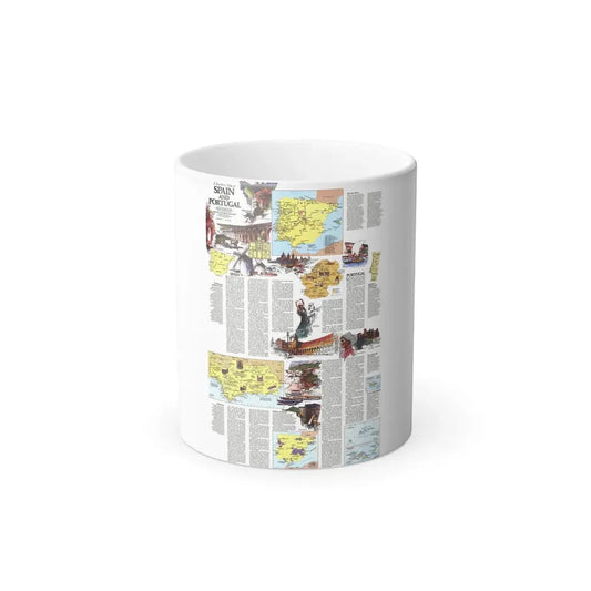 Spain and Portugal - A Traveller's Map 2 (1984) (Map) Color Changing Mug 11oz Default Title - Go Mug Yourself