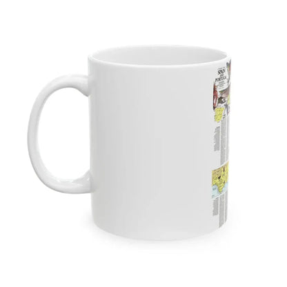Spain and Portugal - A Traveller's Map 2 (1984) (Map) White Coffee Mug - Go Mug Yourself