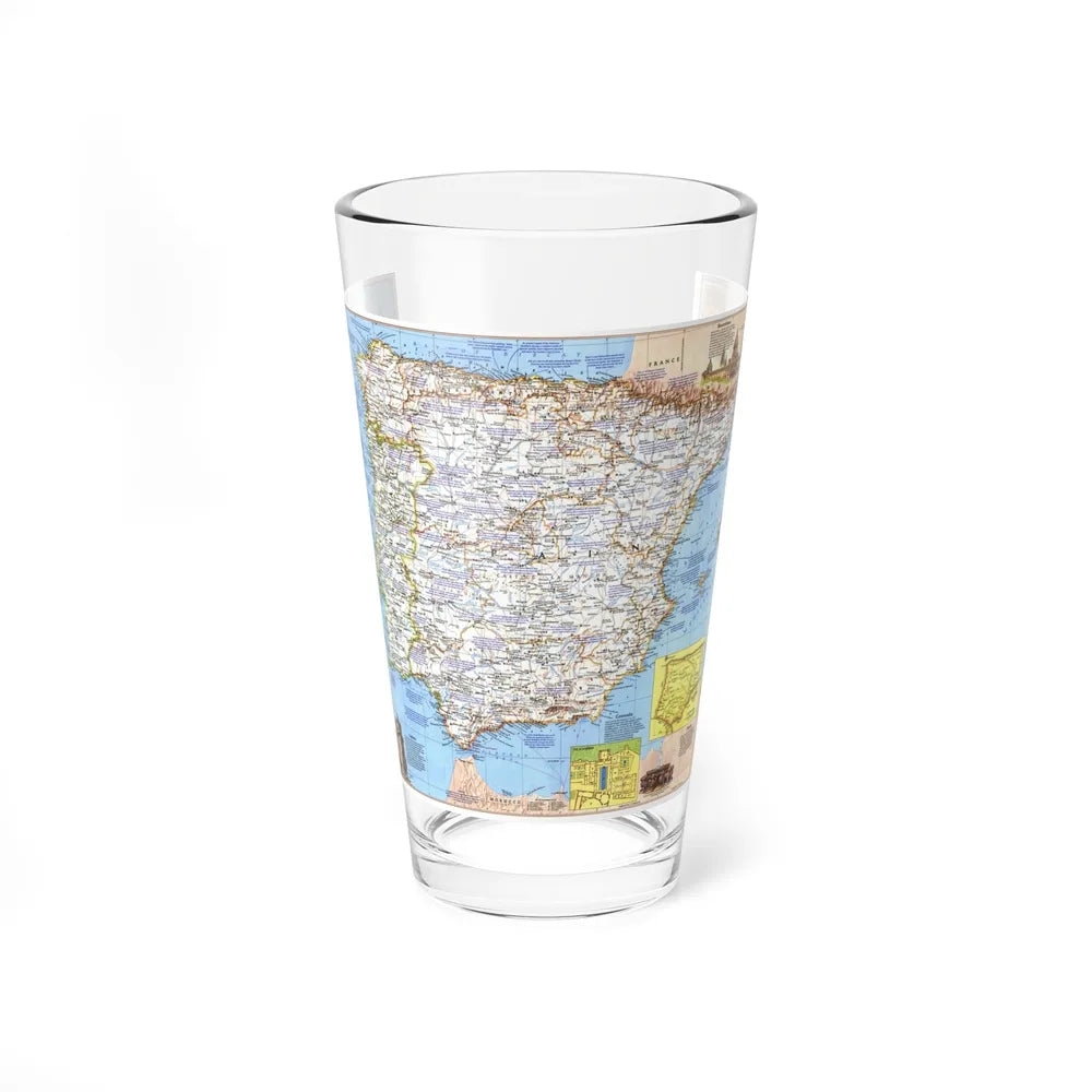 Spain and Portugal - A Traveller's Map 1 (1984) (Map) Pint Glass 16oz-16oz-Go Mug Yourself