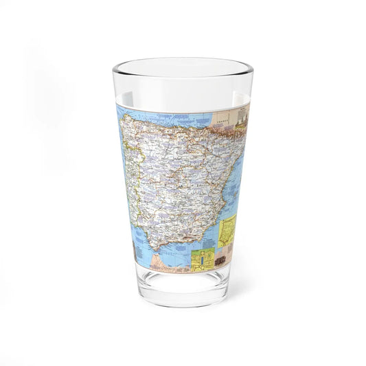 Spain and Portugal - A Traveller's Map 1 (1984) (Map) Pint Glass 16oz-16oz-Go Mug Yourself