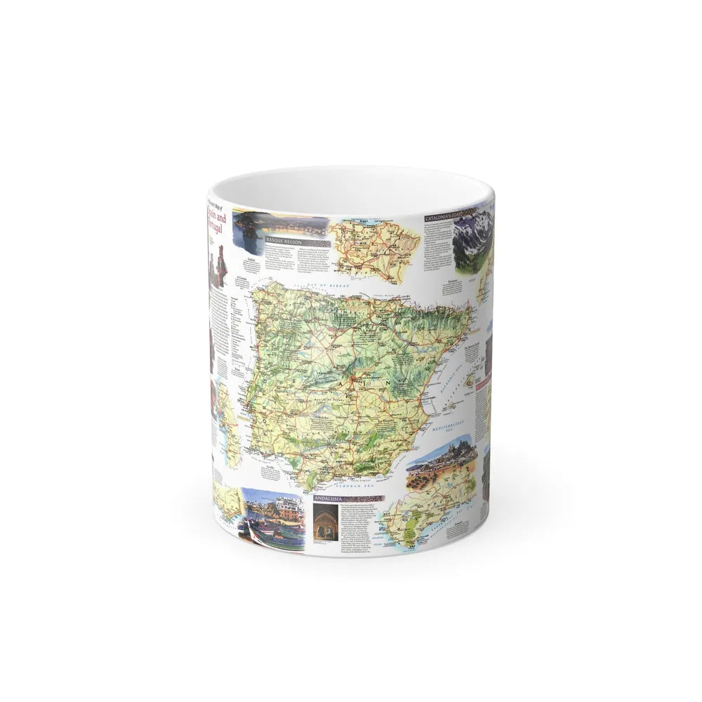 Spain and Portugal - A Traveller's Map (1998) (Map) Color Changing Mug 11oz-Go Mug Yourself