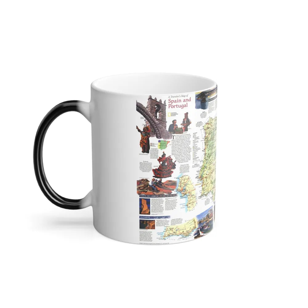 Spain and Portugal - A Traveller's Map (1998) (Map) Color Changing Mug 11oz-Go Mug Yourself