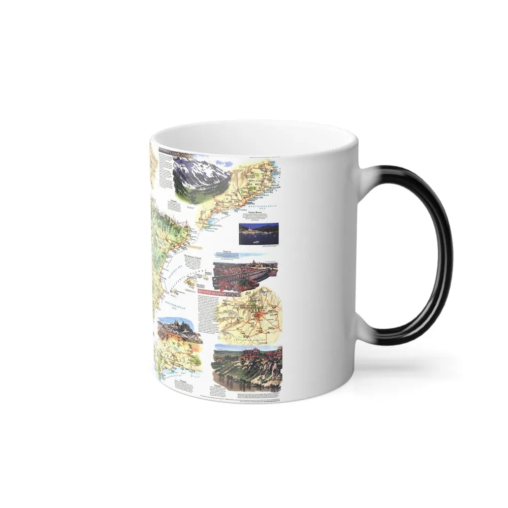 Spain and Portugal - A Traveller's Map (1998) (Map) Color Changing Mug 11oz-Go Mug Yourself