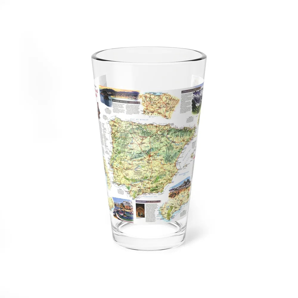 Spain and Portugal - A Traveller's Map (1998) (Map) Pint Glass 16oz-16oz-Go Mug Yourself