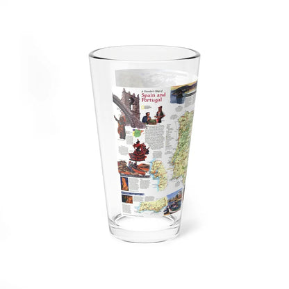 Spain and Portugal - A Traveller's Map (1998) (Map) Pint Glass 16oz-Go Mug Yourself