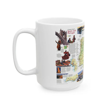 Spain and Portugal - A Traveller's Map (1998) (Map) White Coffee Mug-Go Mug Yourself