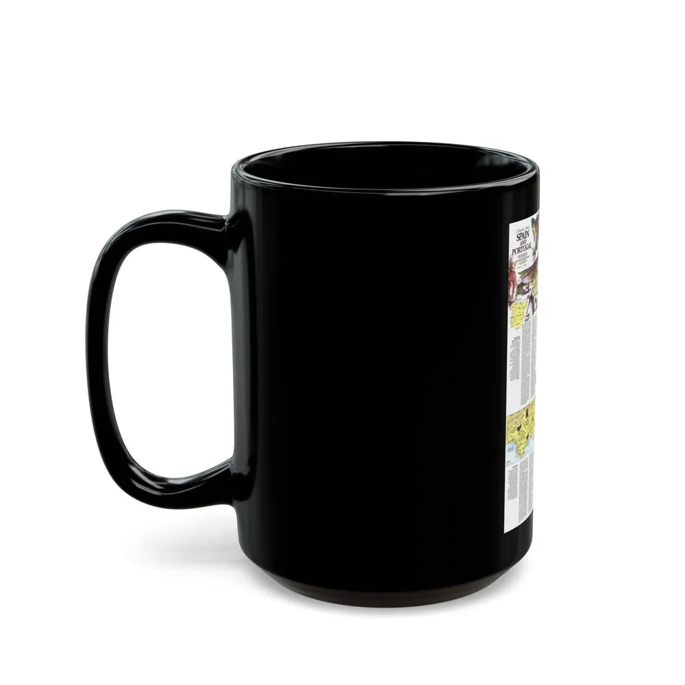 Spain and Portugal - A Traveller's Map 2 (1984) (Map) Black Coffee Mug-Go Mug Yourself