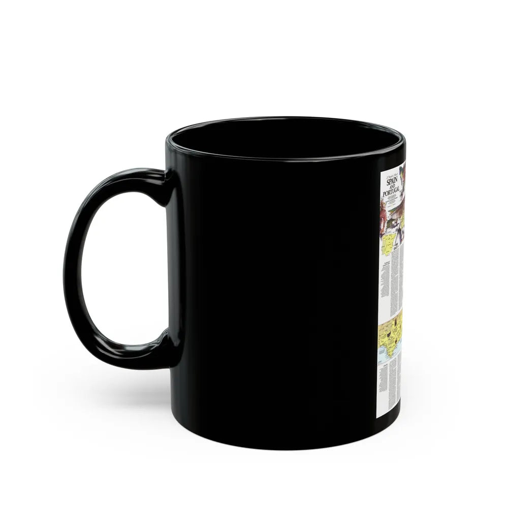 Spain and Portugal - A Traveller's Map 2 (1984) (Map) Black Coffee Mug-Go Mug Yourself