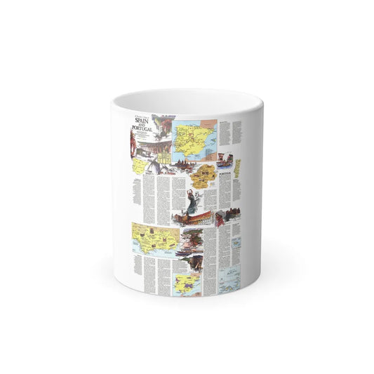 Spain and Portugal - A Traveller's Map 2 (1984) (Map) Color Changing Mug 11oz-Go Mug Yourself