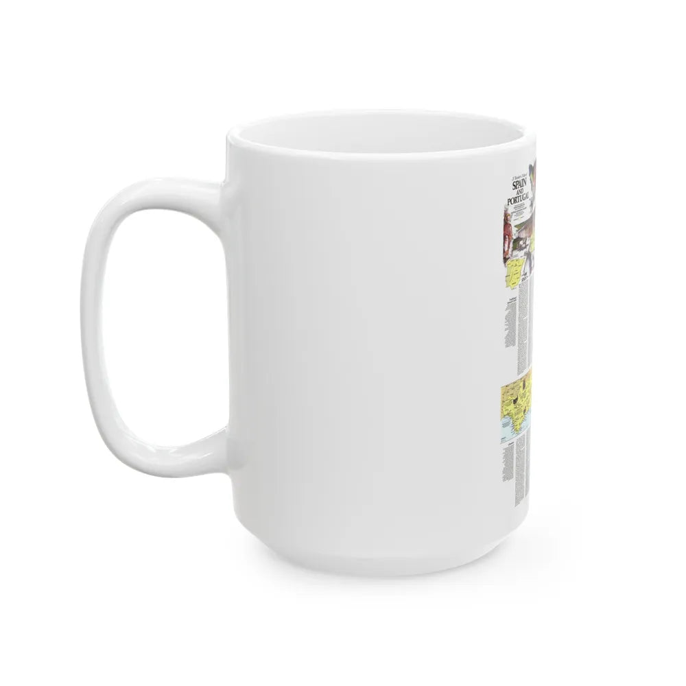 Spain and Portugal - A Traveller's Map 2 (1984) (Map) White Coffee Mug-Go Mug Yourself