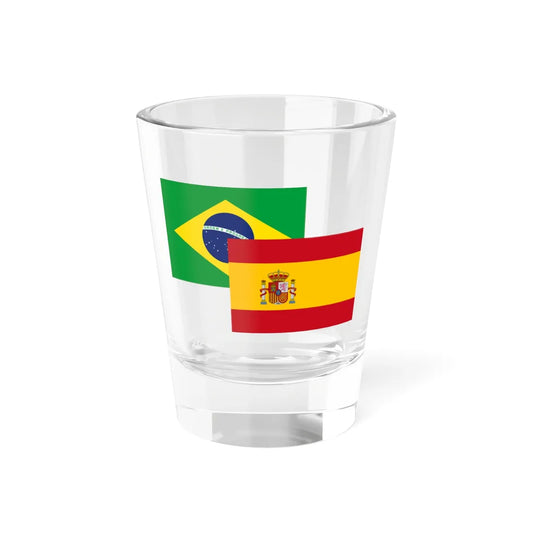 Spain-Brazil Flag (Spain) Shot Glass 1.5oz 1.5oz - Go Mug Yourself