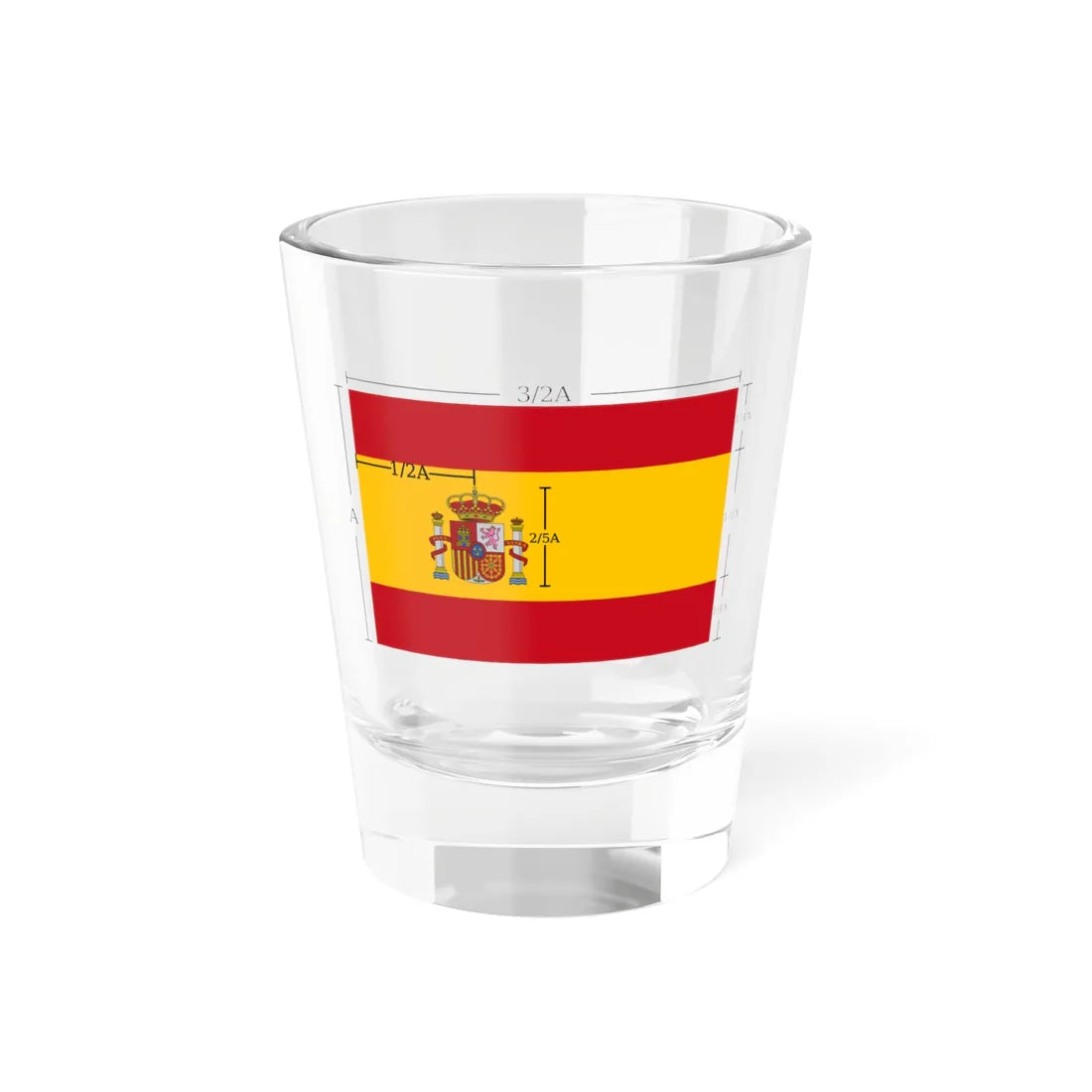 Spain flag construction sheet website (Spain) Shot Glass 1.5oz 1.5oz - Go Mug Yourself