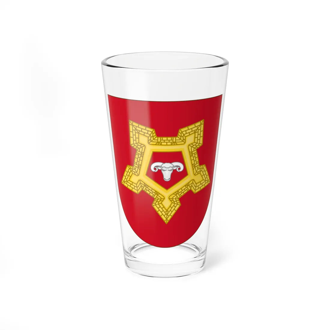 Spanish Army Fortress Defense Course and Graduates Emblem (Spain) (Coat of Arms) Pint Glass 16oz 16oz - Go Mug Yourself