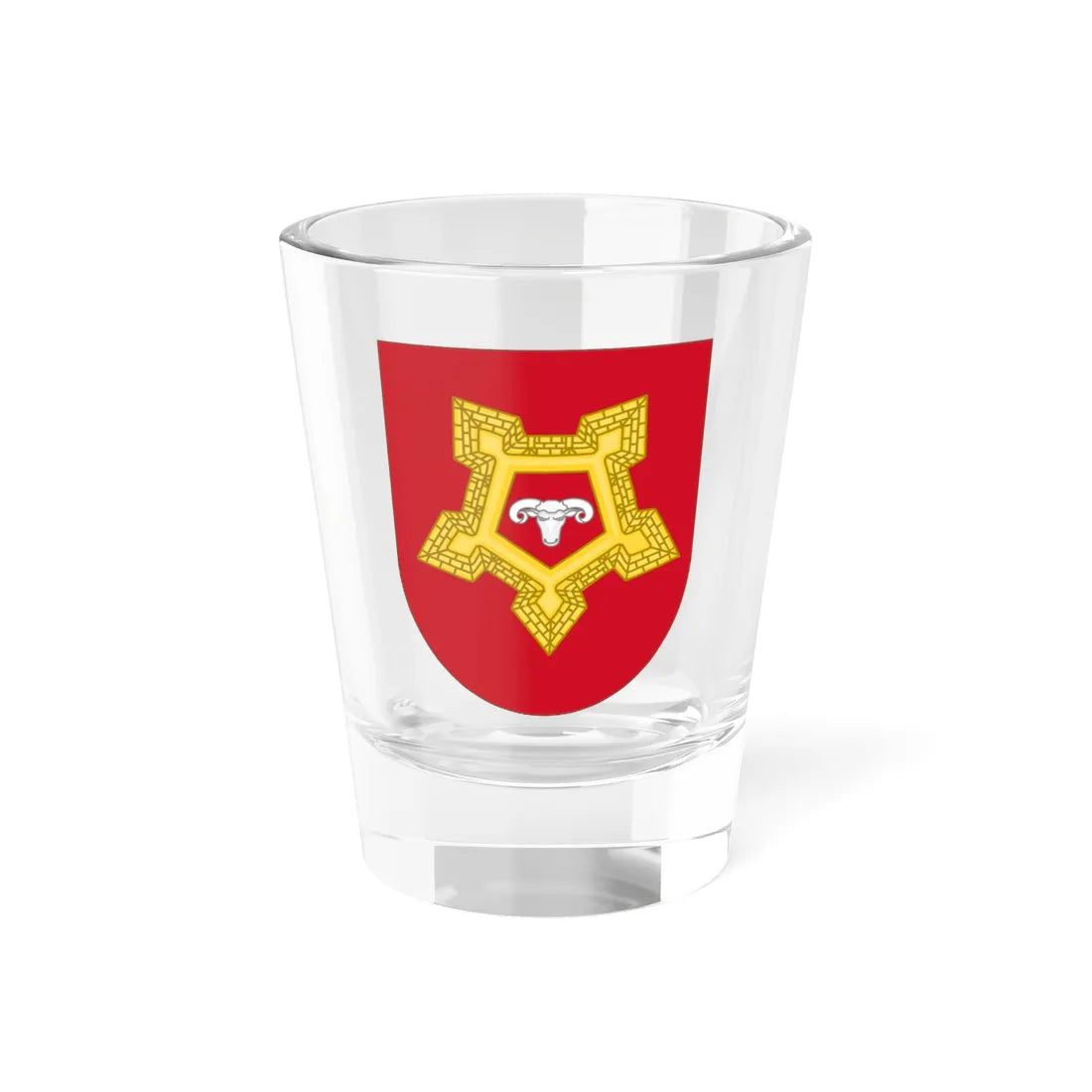 Spanish Army Fortress Defense Course and Graduates Emblem (Spain) (Coat of Arms) Shot Glass 1.5oz 1.5oz - Go Mug Yourself