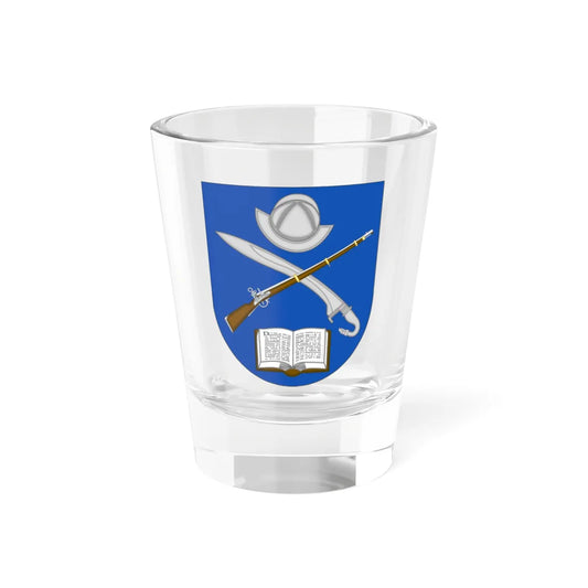 Spanish Army Introduction to Military History Course and Graduates Emblem (Spain) (Coat of Arms) Shot Glass 1.5oz 1.5oz - Go Mug Yourself
