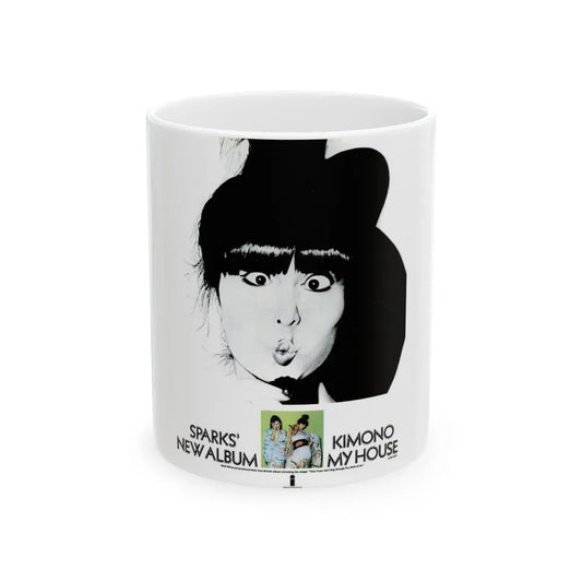 Sparks 1974 (Music Poster) White Coffee Mug-11oz-Go Mug Yourself
