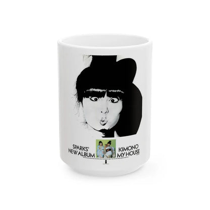 Sparks 1974 (Music Poster) White Coffee Mug-15oz-Go Mug Yourself