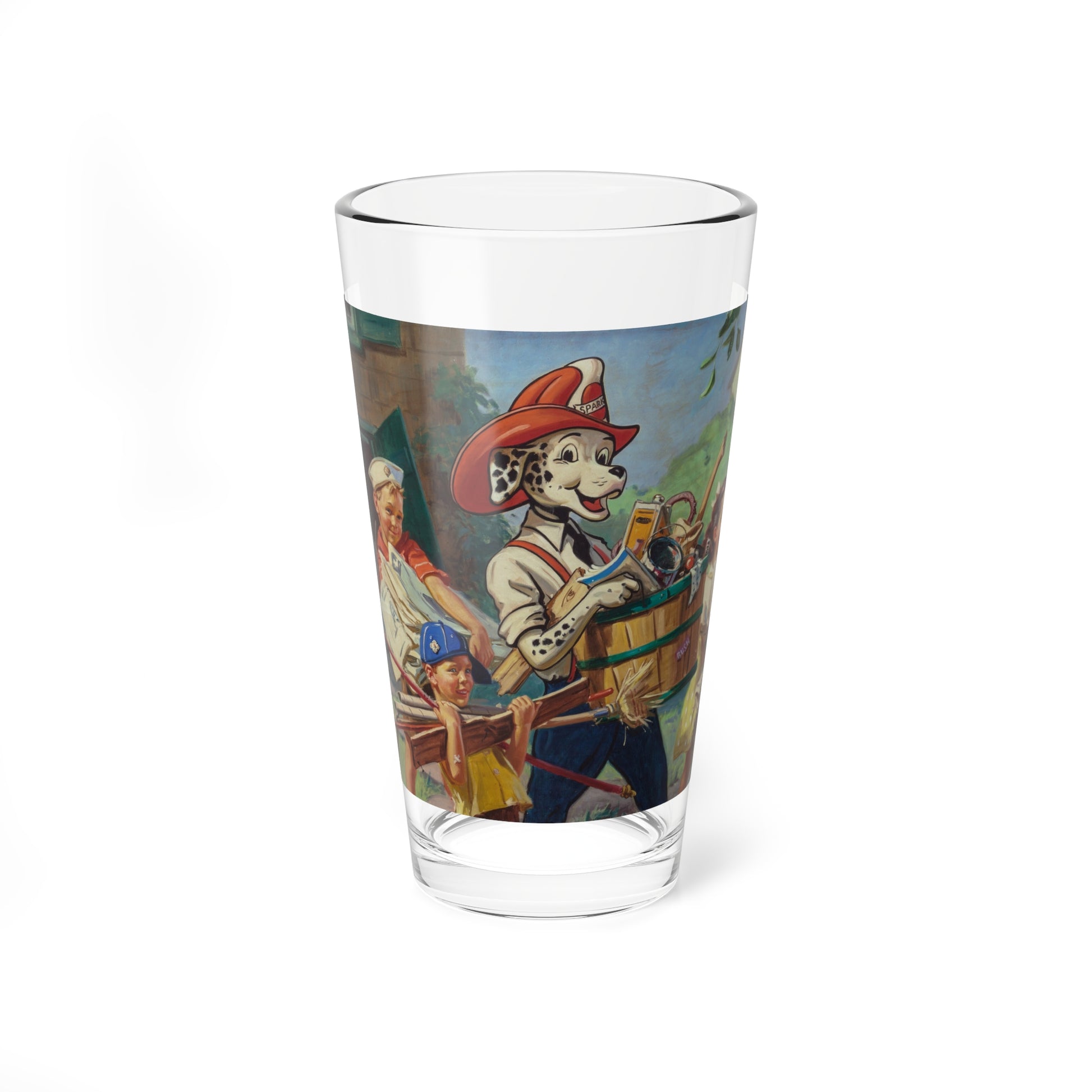 Sparky the Fire Safety Dog advertisement (Magazine Illustration) Pint Glass 16oz-16oz-Go Mug Yourself