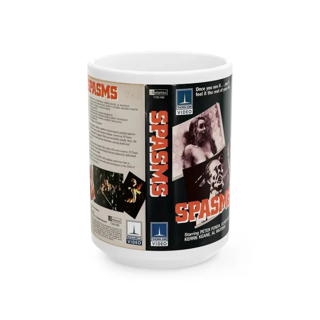 SPASMS (VHS COVER) - White Coffee Mug 15oz - Go Mug Yourself