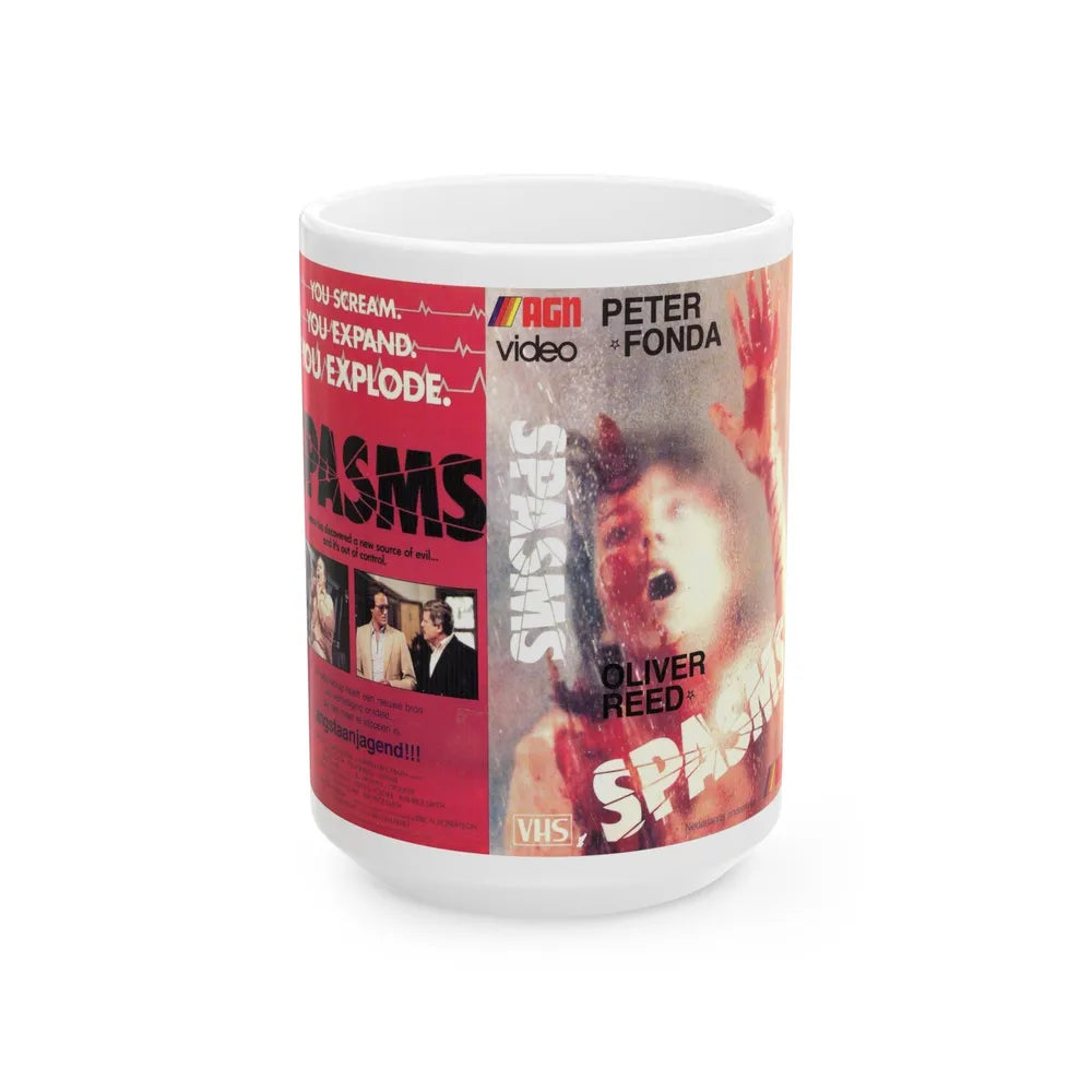 SPASMS=OLIVER REED (VHS COVER) - White Coffee Mug-15oz-Go Mug Yourself