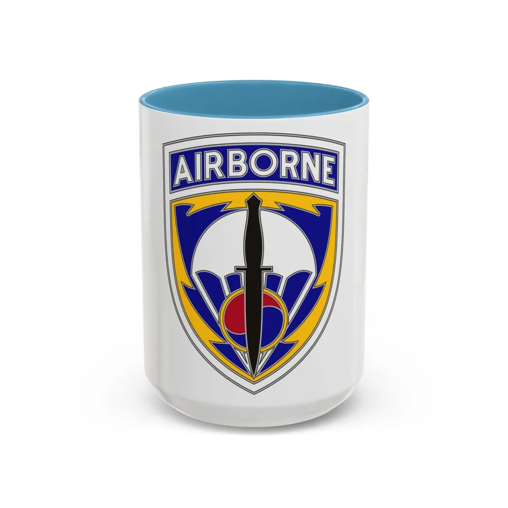 Special Operations Command Korea (U.S. Army) Accent Coffee Mug 15oz Light Blue - Go Mug Yourself