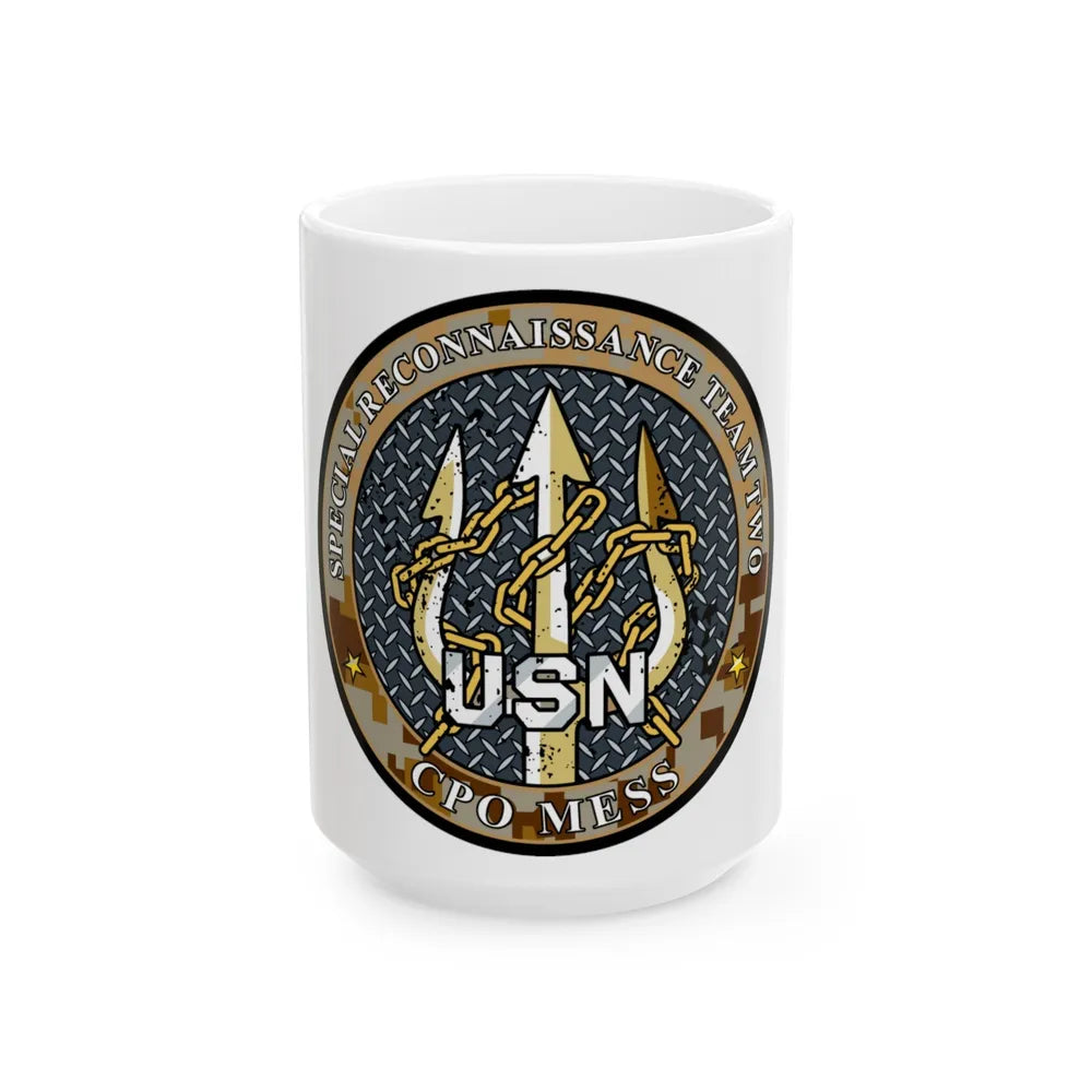 Special Reconnaissance Team 2 (U.S. Navy) White Coffee Mug-15oz-Go Mug Yourself