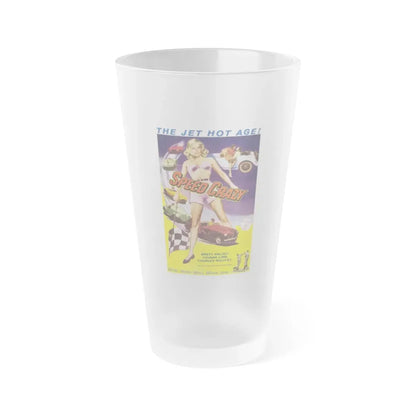 SPEED CRAZY 1959 Movie Poster - Frosted Pint Glass 16oz 16oz Frosted - Go Mug Yourself