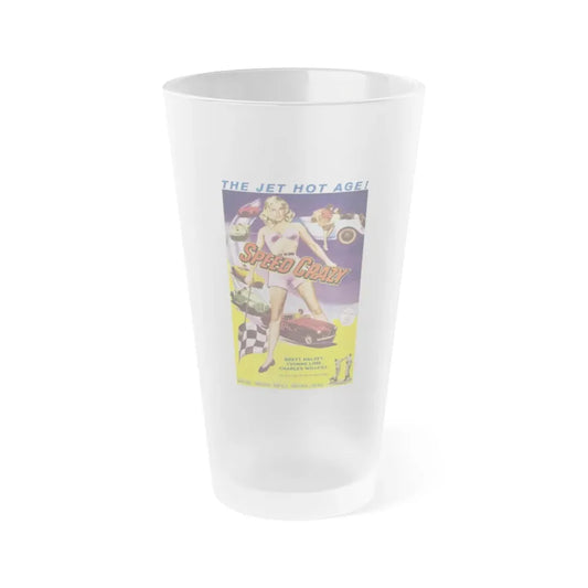 SPEED CRAZY 1959 Movie Poster - Frosted Pint Glass 16oz 16oz Frosted - Go Mug Yourself