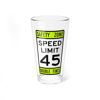 SPEED LIMIT MUTCD-AK R2-101 (Alaska) (Road Sign) Pint Glass 16oz 16oz - Go Mug Yourself