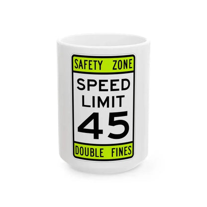 SPEED LIMIT MUTCD-AK R2-101 (Alaska) (Road Sign) White Coffee Mug 15oz - Go Mug Yourself