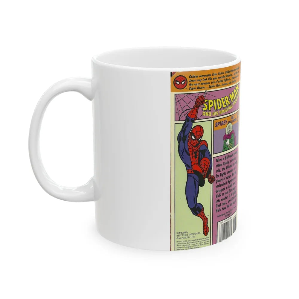 SPIDER MAN AND HIS AMAZING FRIENDS SPIDEY GOES HOLLYWOOD (VHS COVER) - White Coffee Mug-Go Mug Yourself