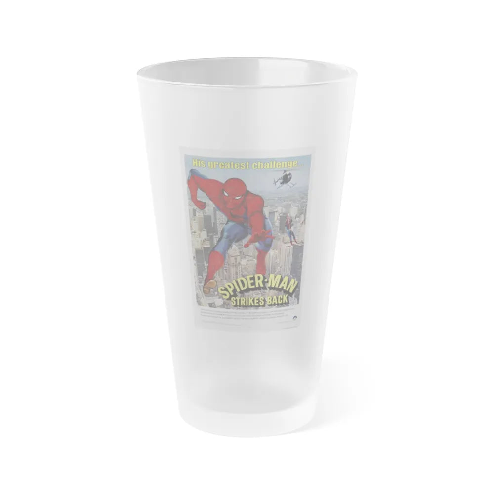 SPIDER-MAN STRIKES BACK 1976 Movie Poster - Frosted Pint Glass 16oz-16oz-Frosted-Go Mug Yourself