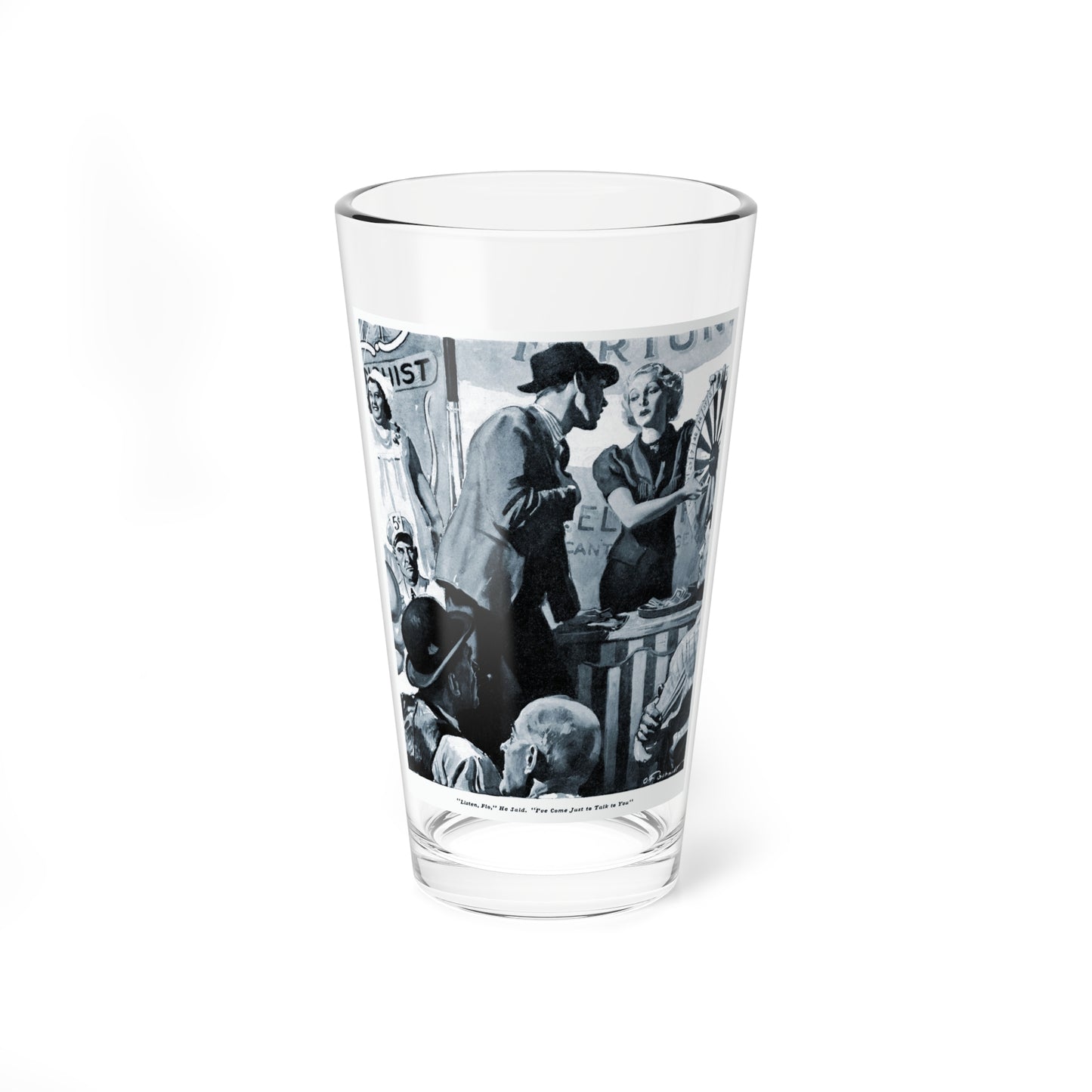 Spin the Wheel of Love, 1937 (Magazine Illustration) Pint Glass 16oz-16oz-Go Mug Yourself