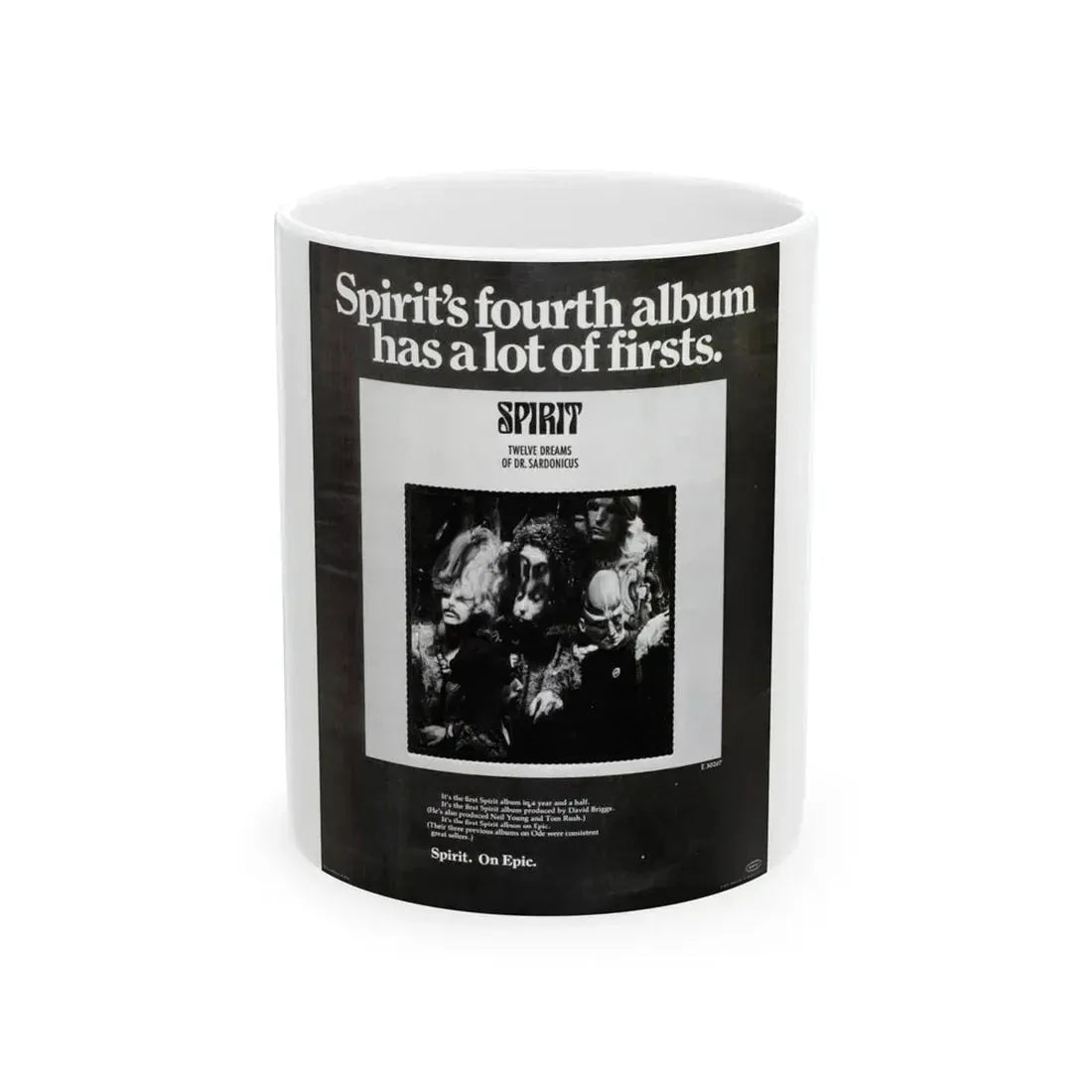 Spirit Band 1970 (Music Poster) White Coffee Mug 11oz - Go Mug Yourself