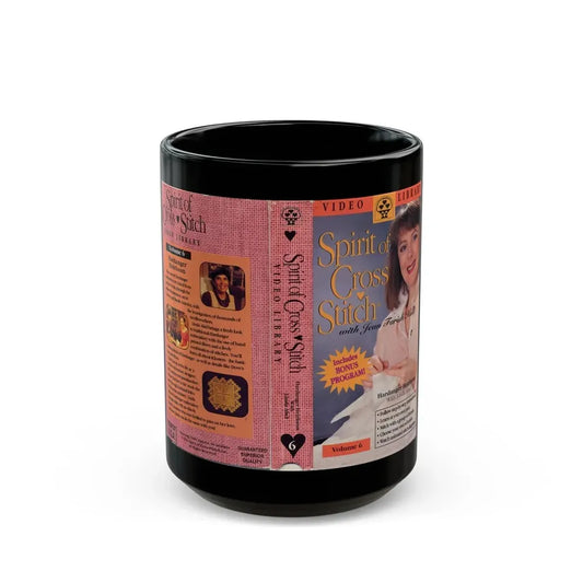 SPIRIT OF CROSS STICH (VHS COVER) - Black Coffee Mug 15oz - Go Mug Yourself