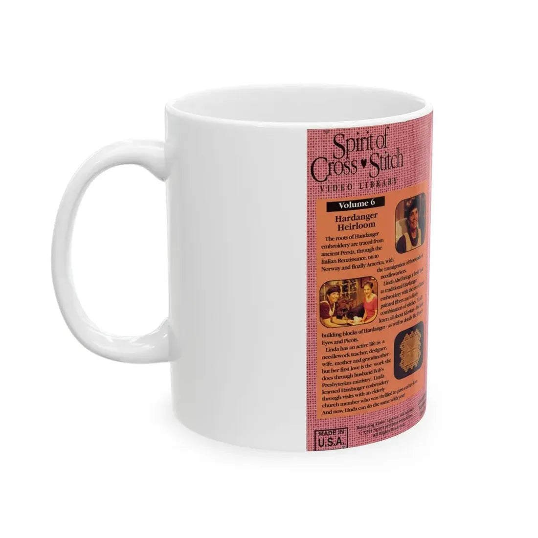 SPIRIT OF CROSS STICH (VHS COVER) - White Coffee Mug - Go Mug Yourself