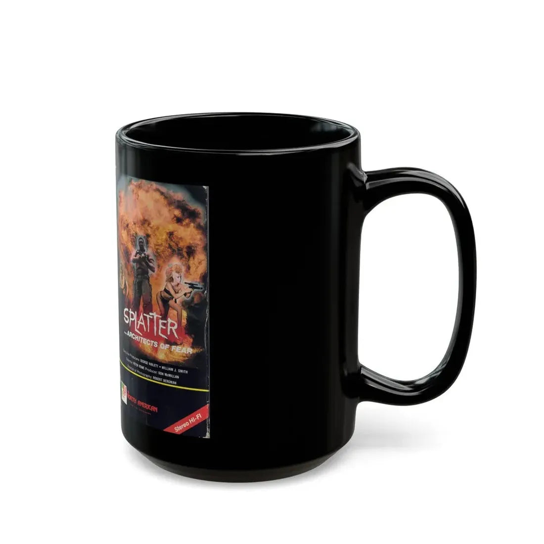 SPLATTER ARCHITECTS OF FEAR (VHS COVER) - Black Coffee Mug - Go Mug Yourself