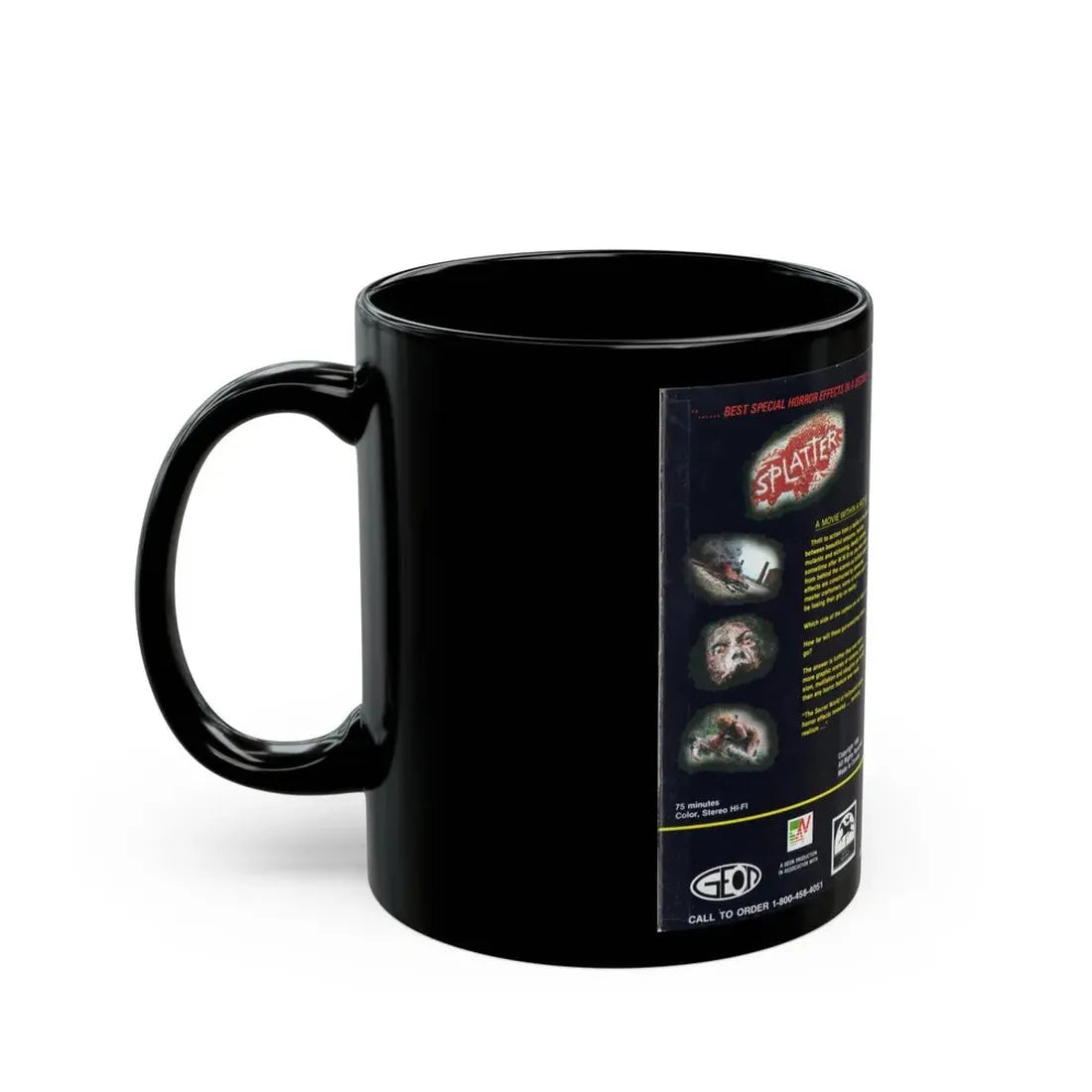 SPLATTER ARCHITECTS OF FEAR (VHS COVER) - Black Coffee Mug - Go Mug Yourself