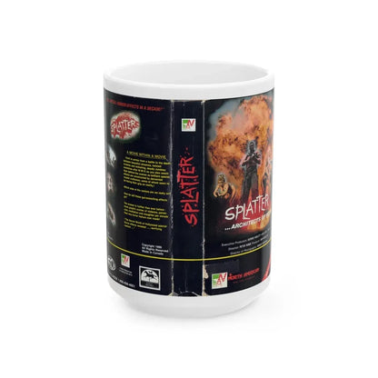 SPLATTER ARCHITECTS OF FEAR (VHS COVER) - White Coffee Mug 15oz - Go Mug Yourself