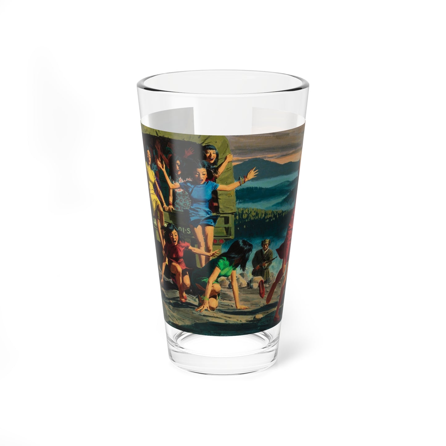 Split-Skirt Convoy, Argosy interior illustration, September 1960 (Magazine Illustration) Pint Glass 16oz-16oz-Go Mug Yourself