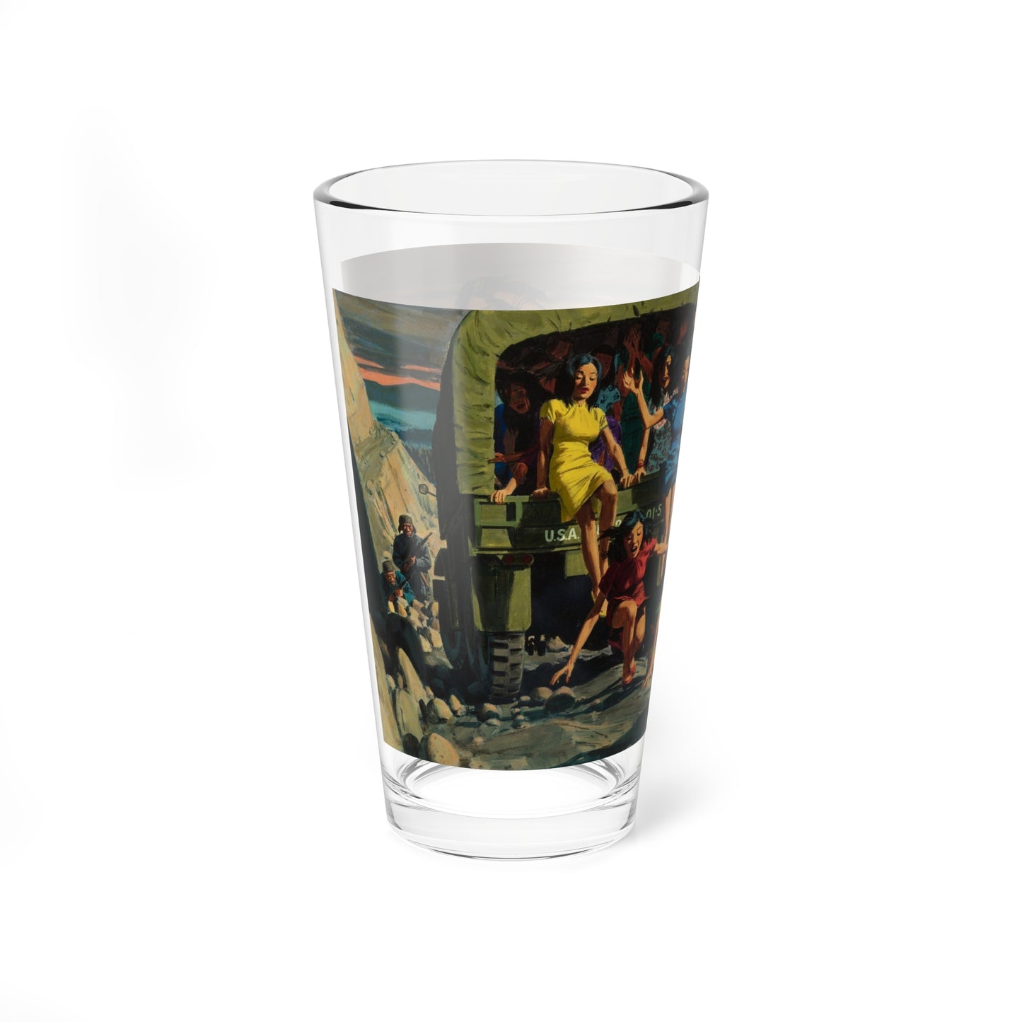 Split-Skirt Convoy, Argosy interior illustration, September 1960 (Magazine Illustration) Pint Glass 16oz-Go Mug Yourself