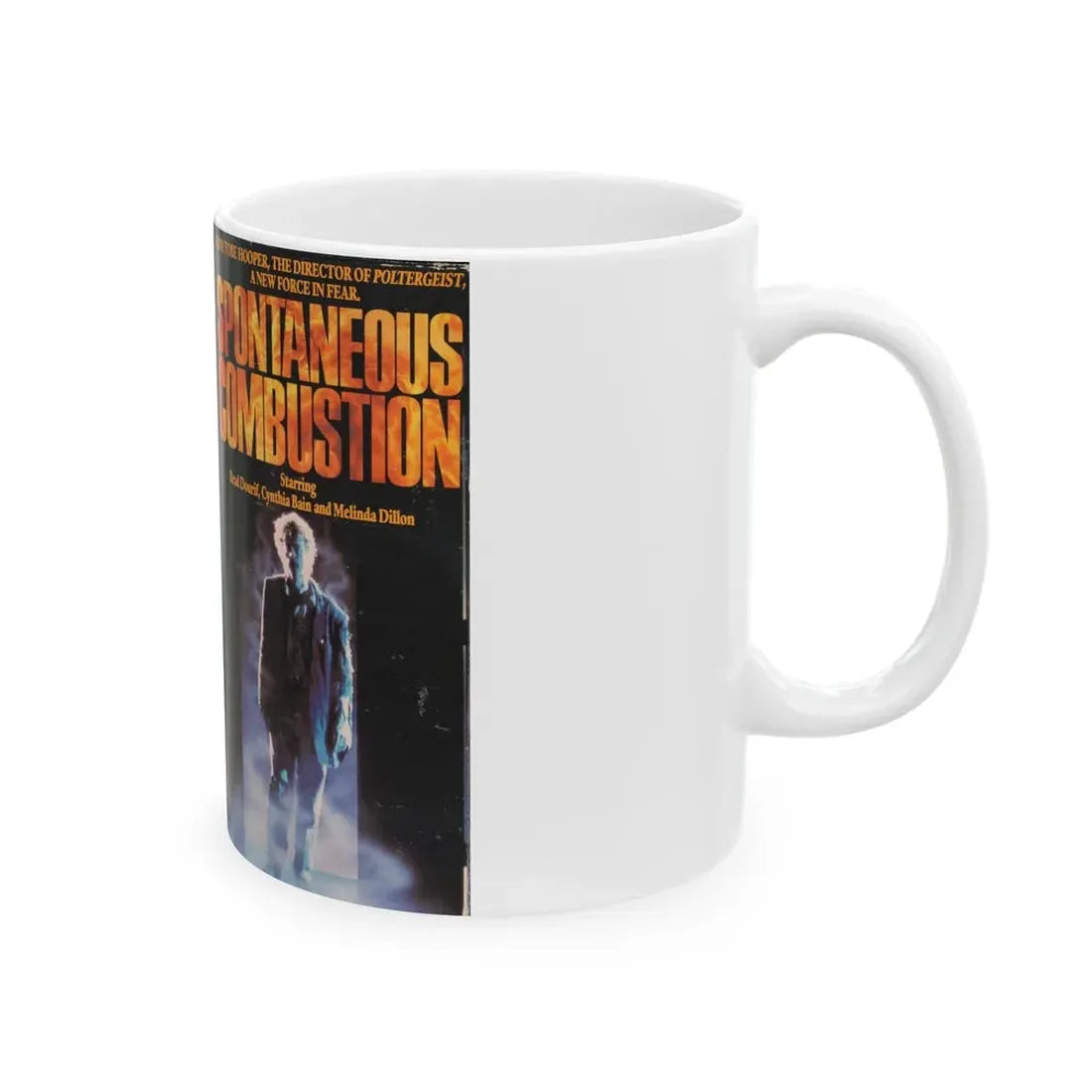 SPONTANEOUS COMBUSTION (VHS COVER) - White Coffee Mug - Go Mug Yourself