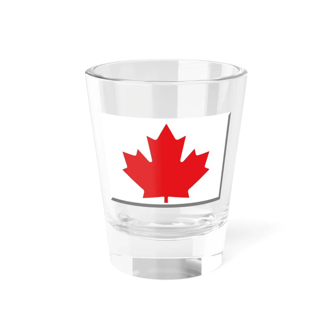 Sports flag icons - White with red maple leaf (Canada) Shot Glass 1.5oz 1.5oz - Go Mug Yourself