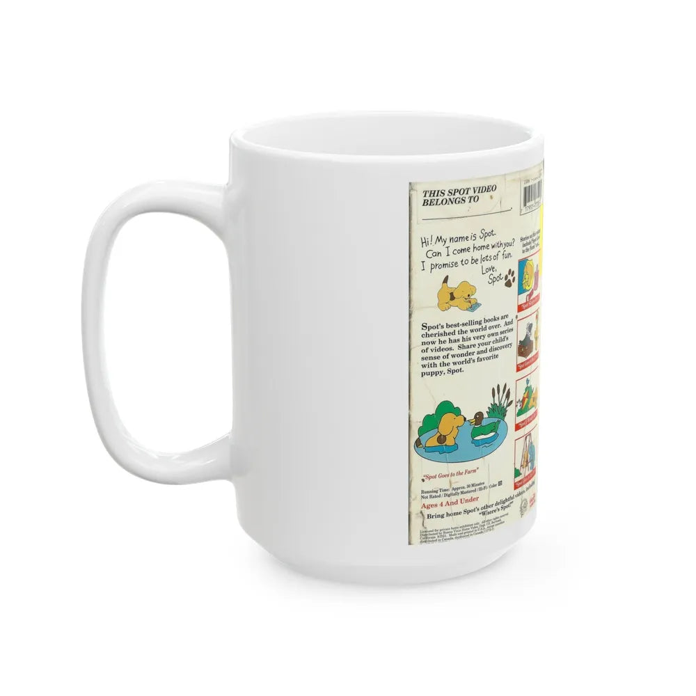 SPOT GOES TO THE FARM (VHS COVER) - White Coffee Mug-Go Mug Yourself