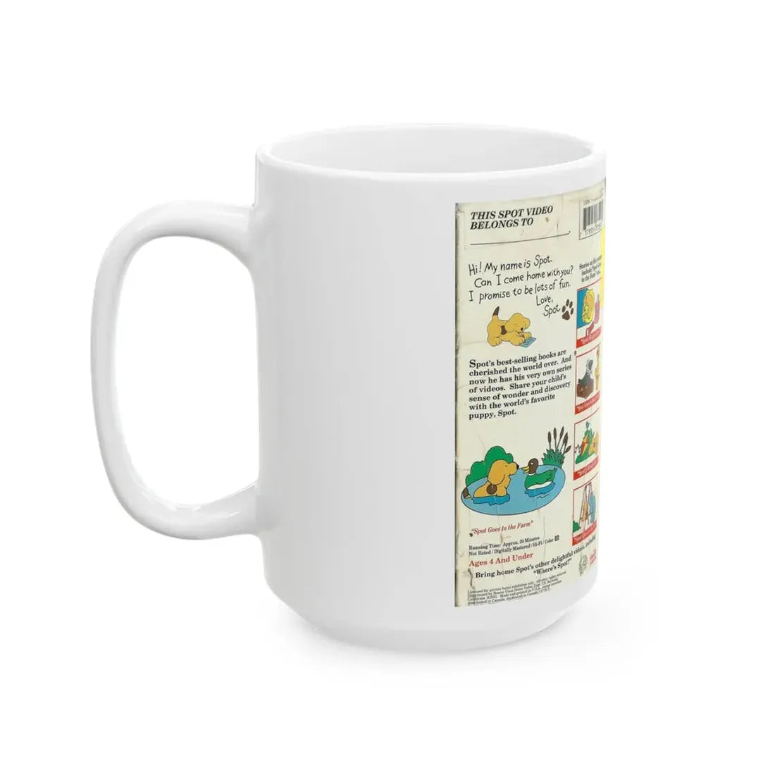 SPOT GOES TO THE FARM (VHS COVER) - White Coffee Mug - Go Mug Yourself