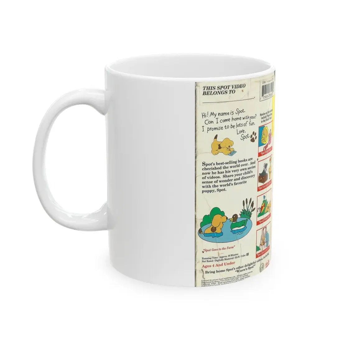 SPOT GOES TO THE FARM (VHS COVER) - White Coffee Mug - Go Mug Yourself