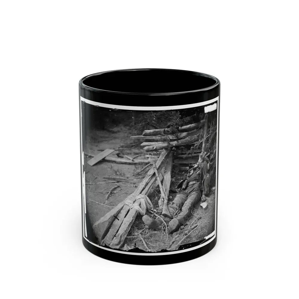 Spotsylvania Court House, Va., Vicinity. Body Of A Confederate Soldier Near Mrs. Alsop's House (U.S. Civil War) Black Coffee Mug-11oz-Go Mug Yourself